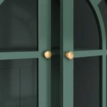 Arched Bookcase,71" Tall Arched Cabinet With Glass Door Drawers And Shelves,Arched Kichen China Pantry For Living Room,Dining Room - màu xanh lá - Xem 5