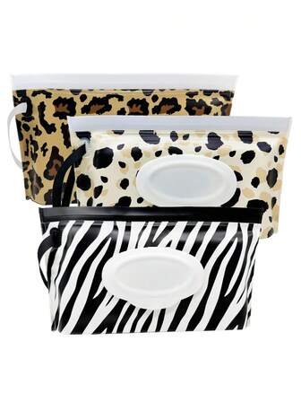 1/3pcs Portable Wet Wipes Bag, Baby Wet Wipes Pouch, Flip-Top Resealable Wet Wipes Dispenser Bag, Baby Hand & Mouth Tissue Paper Storage Box, Random Delivery