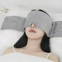 1个超大号重力睡眠眼罩头带 - 遮光隔音助眠，舒适面料，无需电池，白色和灰色可选，适合侧睡/俯睡者、打鼾者和疲劳缓解者，睡眠眼罩，舒适睡衣，简约设计，柔软面料眼罩 - 彩色 - 查看 11