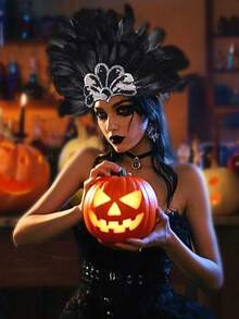 Women's Feather Sequin Headpiece - Carnival Party Stage Performance Showgirl Headwear Accessory Halloween Costume