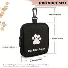 Ziplock Polyester Dog Training Treat Bag - Portable Pet Snack Pouch, Suitable For Outdoor Activities And Dog Walking, Available In Multiple Colors (Black, Red, Purple, Blue), Ideal For Dog Owners And Trainers' Travel Pet Treat Container