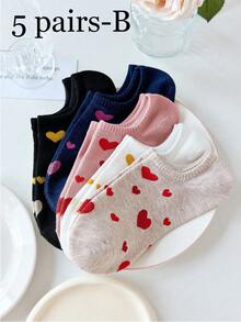 5 pares de calcetines invisibles de mujer con lazo dulce y sencillo, adecuados para primavera y verano