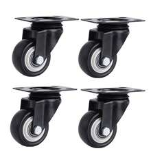 4pcs Swivel Casters With Brake, Heavy Duty Quiet Turning Directional Wheels, 1.25 Inch For Hand Truck, Small Cart, Trolley