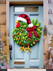 Decorazione natalizia per porta a forma di pulcino - Decorazione festiva versatile in poliestere, perfetta per porta d'ingresso e parete, senza batterie necessarie, 180 x 90 cm, decorazione natalizia