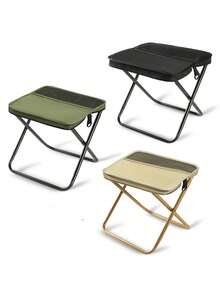 1pc Outdoor Backpack With Foldable Stool, Pen Bag, Portable & Compact Camping Gear, Crossbody Bag With Folding Chair - Multicolor - View 3