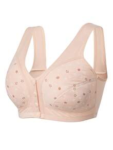 3pcs Front Closure Soft Camisole Bras For Mature Women, Wire-Free Plus Size Comfortable Lingerie,Pink Lingerie,Plus Size Underwear,Spring And Summer Clothing - Nhiều màu - Xem 6