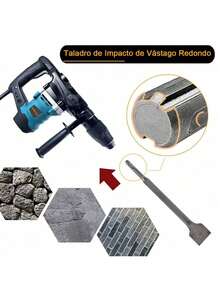 KOKILA 4 Piezas Cincel Piedra Piso Sds Taladro Rotomartillo Concreto Gurbia 25cm Util – Juego cinceles de martillo rotativo,Juego de brocas de carburo para mampostería de,Juego de brocas de carburo para mampostería de,Juego de cinceles para taladros de martillo giratorio, 4 piezas, juego de brocas de hormigón de mampostería, cinceles planos de punta, estuche de almacenamiento, brocas SDS Plus de acero - Plateado - Ver 5