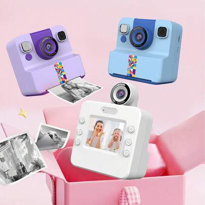 Kids Camera Instant Print, Christmas Birthday Gifts Toys For Girls Boys Age 4 5 6 7 8 9 10 11 12 Years Old,1080P HD Dual Lens Selfie Digital Camera,Instant Camera, Portable Travel Camera Toy, Ideal Travel Photo Toy For Creativity And Fun,Lightweight And Portable, Definition Video Recording Point And Shoot,Take Photos At Regular Intervals,Children's Camera For Boys And Girls, Perfect Christmas & Birthday Gifts,