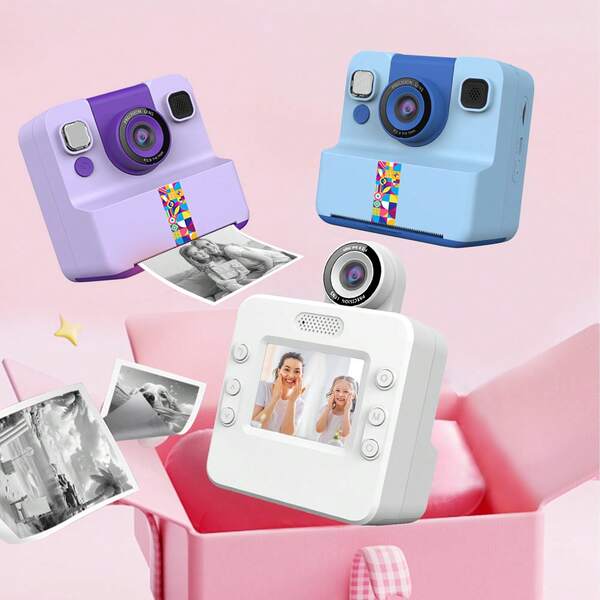 Kids Camera Instant Print, Christmas Birthday Gifts Toys For Girls Boys Age 4 5 6 7 8 9 10 11 12 Years Old,1080P HD Dual Lens Selfie Digital Camera,Instant Camera, Portable Travel Camera Toy, Ideal Travel Photo Toy For Creativity And Fun,Lightweight And Portable, Definition Video Recording Point And Shoot,Take Photos At Regular Intervals,Children's Camera For Boys And Girls, Perfect Christmas & Birthday Gifts,