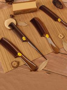 1 件经典仿木纹防静电塑料发梳套装，适合日常使用，婚礼派对礼物/伴娘礼物，木纹梳子，宽齿梳，鼠尾梳，胡须梳，细齿专业发梳套装，适合女士、男士理发造型/卷发/梳理/分缝/胡须，顺发刷 - 彩色 - 查看 6