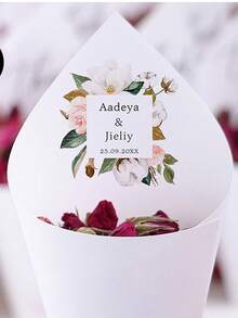 30Pcs Of Set DIY Wedding Cone For Petal Toss, Personalized Confetti Cones, Custom 17 Styles White Paper Cone For Bridal Shower Party Decoration, Multi-Functional, Anti-Mold, Ornamental, Reusable, Exquisite, Stylish, High-Quality, Adorable, Modern, Custom, Unique, Personalized, Son, Daughter, Kids, Kitchen, Dining Room, Bedroom, Office, Living Room, Home, Garden, Tea Room, For Anniversaries, For Birthdays, For Housewarming, For Graduation, Gala Night, Customized Gift Wrap Boxes, Chic Autumn