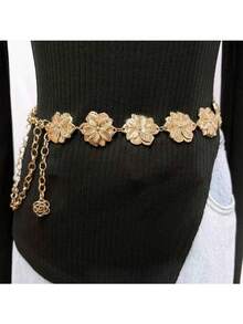 Gold Circular Embossed Waist Chain Accessory, Fashionable And Slimming When Paired With Dresses - Gold - View 9
