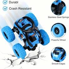 2 Pack Car Toys For 3 4 5 6 Year Old Boy Girl, Push And Go Cars Toys For Toddler Age 3-6, Monster Trucks Friction Vehicles Toy, 360° Rotating Stunt Car Toy For Kids Christmas Birthday Gifts - Multicolor - View 6