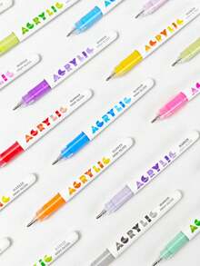 GuangNa Set mit 12 Farben, insgesamt 168 Farben hochglänzende dreidimensionale Acrylstifte mit fester Spitze, Studentenkunst Zeichnen und Kritzeln Notizbuch Stifte, 1,0 mm Gelschreiber mit 3D-Effekt, großvolumiges nicht saugfähiges Papier, Mehrfarbige Zeichenstifte und Markierstifte für Schlüsselpunkte, können für DIY auf verschiedenen Materialien wie Stein, Glas, Kunststoff, Holz und Papier verwendet werden