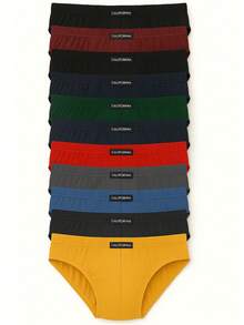 Kit Of 9 Traditional Men's Slip Briefs 100% Cotton Comfort - Multicolor - View 2
