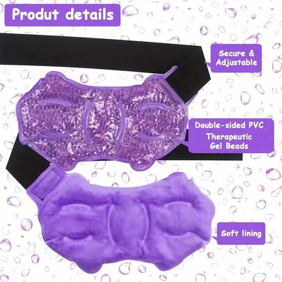 可重复使用的冷敷包，配有可调节绑带。柔软舒适的冷热敷凝胶包，内含分散珠粒，有效缓解不适。适用于脚踝和膝盖。压缩凝胶包提供腿部支撑，促进肌肉恢复。