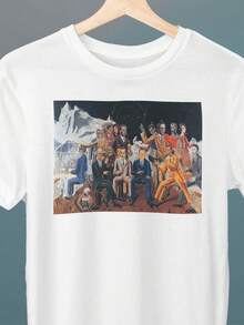 A Friends' Reunion, Max Ernst Painting, Unisex T-Shirt, Art T-Shirt, Surrealism, Gift For Her, Gift For Him, Art Lover Gift, Retro Loose-Fit T-Shirt - 白色 8 - 查看 6
