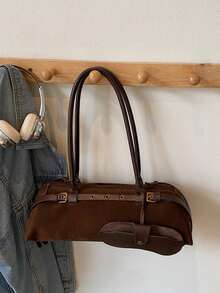 Túi đeo hông thời trang dành cho nữ, Túi xách phong cách cổ điển, Túi đeo vai đa năng khi đi làm, Hàng mới về Thu/Đông - Cà phê - Xem 8