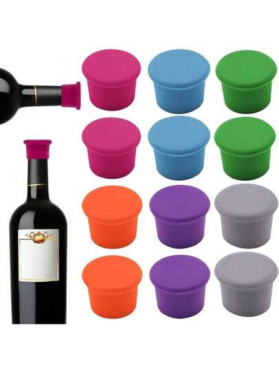 1/3 PC Silicone Wine Stopper, Wine Bottle Cap, Silicone Bottle Cap, Reusable Silicone Wine Protection Sealer Plug Cap, Wine Bottle Cork, Airtight Vacuum Seal To Keep Wine, Champagne, Sparkling Drinks, And Beer Fresh During Storage.