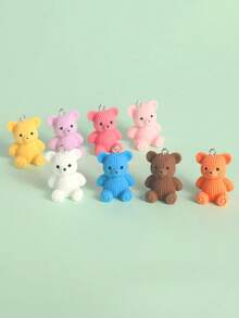 6 mặt dây chuyền gấu nhựa mini các loại, mặt dây chuyền làm đồ trang sức, vòng tay, vòng cổ, móc khóa, hoa tai phụ kiện tự làm - Gấu ngồi - Xem 2