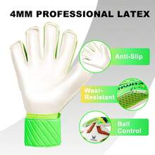 Soccer Goalie Goalkeeper Gloves – Pro-Level Super Superior Grip, Enhanced Finger Protection, Breathable & Durable Comfort For Training, Matches – Adult Sizes 6-10 - 綠色 - 查看 3