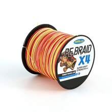 4 Líneas de pesca trenzadas - Rendimiento y potencia de grado profesional para pesca en agua salada o dulce - Línea de pesca trenzada de colores para mayor visibilidad de 6LB a 60LB de prueba para agua salada, diámetro de 0.10MM a 0.4MM. 4 hebras 500M