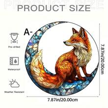 1 Piece, Red Fox Moon Catcher, Garden Light Catcher, Acrylic Painted Hanging Ornaments, Animal Theme Room Decoration, Party Decoration, Window Decoration, Birthday Gift, School, Office, Porch, Wall Art, Ideal Gift - Acrylic-round - View 13