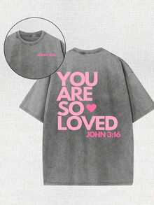 2026 Summer TopsYou Are A Love Printed Retro Washed T-Shirt, 230G Retro Street Style. Simple And Versatile, Pure Cotton Is Of High Quality, Novel And Fashionable, And It Is A Must-Have Fashion T-Shirt For Spring And Summer.Loose And Comfortableshirt - 綠色 - 查看 6