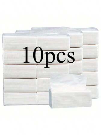 10 Packs Facial Tissue Paper, Economical Pack, Suitable For Hotels, Restaurants, Households