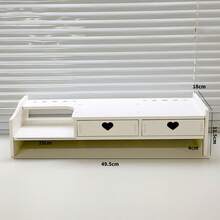 3-In-1 Monitor Stand, Drawer And Keyboard Storage - Ergonomic Desktop Risers For Computers/Laptops - Extra Space Organizer, Triple-Function Design, Ergonomic Relief, Universal Installation