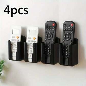 1/3 piezas Soporte de pared de plástico para control remoto - Caja de almacenamiento multifuncional de plástico para control remoto de TV/AC y suministros de oficina, diseño ahorra espacio, superficie pulida, fácil instalación, organización del hogar y la oficina, apariencia minimalista, fácil configuración de hardware