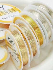 100 Meter Wire, Wire, DIY Bead Threading Lead, Handmade Hairpin Winding Wire, Jewelry Weaving, Shaping, Flower Wrapping Wire,A Craft Item Made Of Wire, Jewelry String Beads, And Golden Craft Wire For Jewelry Making - Multicolor - View 7