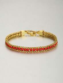 1pc Delicate Zirconia Stainless Steel Chain Bracelet For Women For Party - Multicolor - View 16