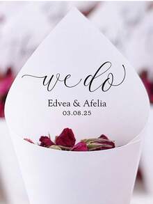 30Pcs Of Set DIY Wedding Cone For Petal Toss, Personalized Confetti Cones, Custom 17 Styles White Paper Cone For Bridal Shower Party Decoration, Multi-Functional, Anti-Mold, Ornamental, Reusable, Exquisite, Stylish, High-Quality, Adorable, Modern, Custom, Unique, Personalized, Son, Daughter, Kids, Kitchen, Dining Room, Bedroom, Office, Living Room, Home, Garden, Tea Room, For Anniversaries, For Birthdays, For Housewarming, For Graduation, Gala Night, Customized Gift Wrap Boxes, Chic Autumn