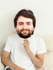 قطعة واحدة ، قص صورة شخصية على عصا ، دعامة كرتون كبيرة الرأس ، وجه كبير الحجم على عصا لخطيبة ، عروس ،حفل تخرج، وجوه المشجعين ، عيد الميلاد ، تحميل مخصص ، مقاوم للماء ، مقاوم للطقس ، بلاستيك مموج ، 20 سم * 30 سم / 7.8 بوصة * 11.8 بوصة - متعدد الألوان - مشاهدة 7