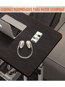 Mesa de cabecera móvil Mesa de juego Mesa de oficina con Escritorio de trabajo de estante de libros  Mesita de noche móvil para dormitorio y hogar, mesa pequeña y sencilla, escritorio de estudiante, escritorio de ordenador Perezoso  Mesa Auxiliar de Altura Ajustable para Sofá, Escritorio Móvil con Ruedas, Mesa Auxiliar en Forma de C con Almacenamiento, Mesa para Portátil Escritorio - Amarillo - Ver 5