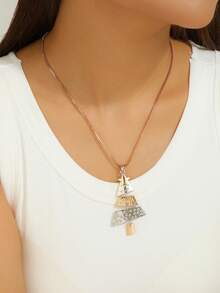 1pc Christmas Tree Decor Jewelry, Creative Cute Christmas Tree Pendant Necklace, Women's Christmas Necklace, Suitable For Women To Wear And Gift For Christmas