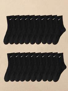 1 双/5 双/6 双/10 双/20 双女士休闲环中筒袜，简约舒适，适合日常穿着，男女通用长袜