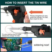 Automatic Hand-Held Soldering Gun – Precision Welding Tool For Circuit Boards | Ergonomic DIY Bracket For Electronics Repair & Component Soldering |  Highquality Welder, Reliable Soldering Equipment, Automatic Welder - 黑色 - 查看 5