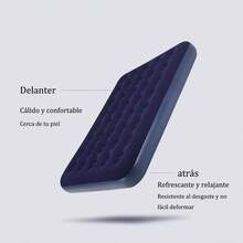Colchón Inflable Matrimonial Con Bomba Aire Color Azul Hasta 300kg De 191cm X 137cm X 22cm Pvc Forrado Con Vellón, Portátil Exterior Genérica Camping - Morado - Ver 5