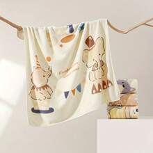 Manta suave para bebé con estampado de oso de dibujos animados y estrella de mar - Envoltorio cálido para bebés, lavable a máquina, colores variados, decoración multifuncional para la guardería para recién nacidos y niños pequeños, manta de bebé, diseño alegre, manta duradera para bebés