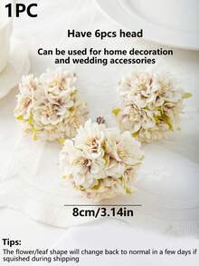 1 bó hoa cẩm chướng mini nhân tạo (6 bông), bó hoa tự làm, nguyên liệu làm vòng hoa, phụ kiện hộp kẹo, trang trí nhà cửa, đám cưới, hoa cài cổ tay cô dâu, hoa cài áo chú rể, nguyên liệu làm phụ kiện đội đầu, trang trí năm mới, phụ kiện bánh sinh nhật - nâu nhạt - Xem 3