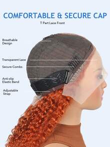 Parrucca corta, elegante e riccia a caschetto in veri capelli per donne, n. 350, densità 180, 13 x 4 x 1, parrucca con pizzo trasparente con onde profonde per uso quotidiano, pre-sfoltita, con riga centrale, parrucca in veri capelli con onde profonde e bagnate, colore rosso-marrone, per uso quotidiano, regalo di Natale, Ognissanti, cosplay, 25,4 cm