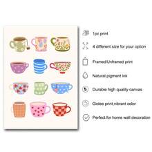 1 tấm tranh treo tường hình tách trà cà phê nhiều màu có khung/không khung, in trên vải canvas, phong cách tối giản, trang trí nhà bếp, phòng ăn, phòng khách, trang trí nhà hiện đại - Nhiều màu - Xem 5