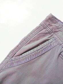 Plus-Size Men's Solid-Color Pure Cotton Fashionable Casual Campus College Style American High Street Outdoor Mountain Tactical Style Workwear Shorts - 灰色 - 查看 5