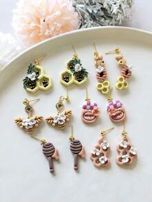 1/2/4/13 piezas Cortador de arcilla de estilo bohemio para vacaciones de verano, herramienta de arcilla en forma de panal de abeja, molde de cortador de arcilla con diseño de animales lindos para hacer colgantes, collares y kit de joyería DIY