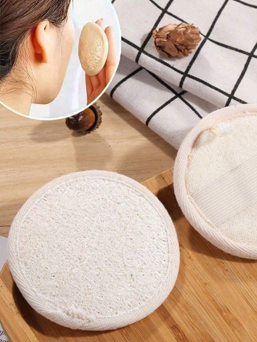 Natürliches Luffa Gesichtsreinigungskissen, sanft exfolierendes Peeling, tiefenreinigendes Make-up Entfernungsschwämmchen, neutrale, parfümfreie Pflanzenfraganz Hautpflegetools für Männer und Frauen, Gesichtsreinigung und Bad für Männer und Frauen, Exfolierendes Luffa Gesichtswasch-Handtuch, geeignet als Urlaubsgeschenk - Verschiedenfarbig - Übersicht 1