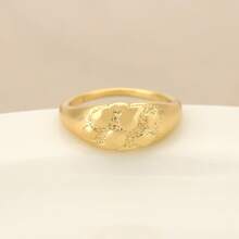 1 Fashionable Asymmetrical Golden Yellow Ring Unique Personalized Versatile Men's And Women's Jewelry Daily Wear Can Be Given To Friends