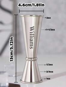 Personalized Engraved Stainless Steel Cocktail Jigger, Custom Engraved Cocktail Jigger, Custom Gift For Bartender, Custom Bartender Gift,Chic Design - Multicolor - View 9