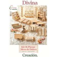 Divina Creacion Kit 16 Pzs Grandes Candy Bar Exhibidor Mesa de Dulces Fiestas Eventos MDF 3mm Resistentes - Marrón - Ver 2
